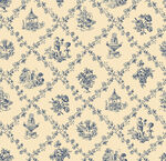 蓝白花卉几何图案布料