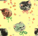 可爱猫咪花卉图案背景