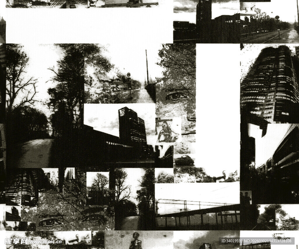 复古黑白建筑风景画面