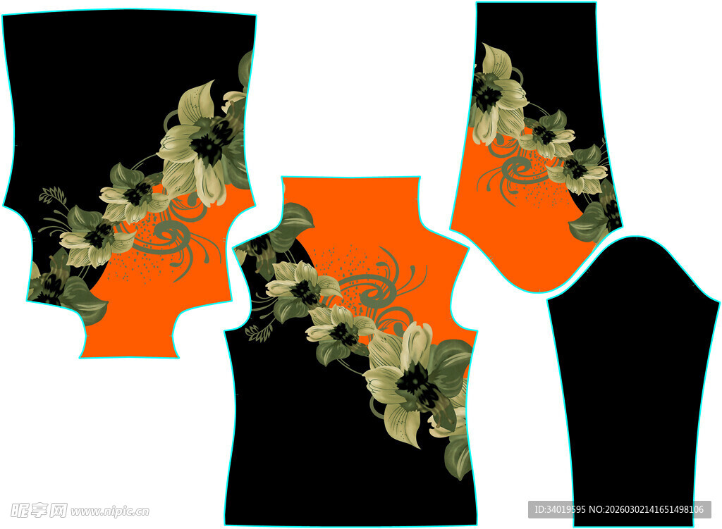 花卉图案服装模板设计