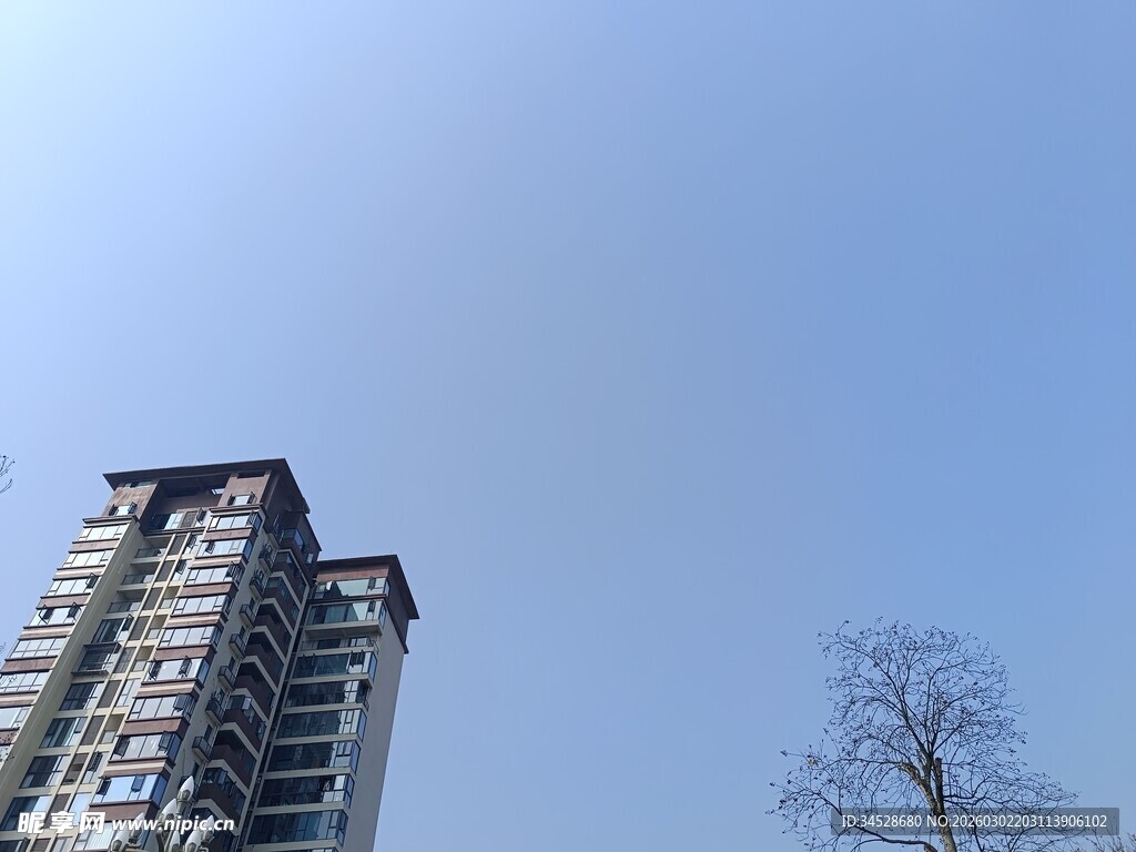 高楼矗立蓝天之下