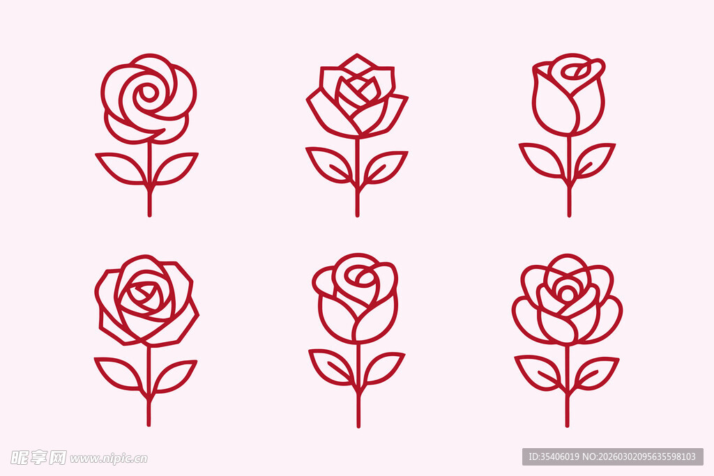 线条玫瑰
