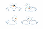 天鹅爱心图案