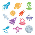 太空探索元素图标