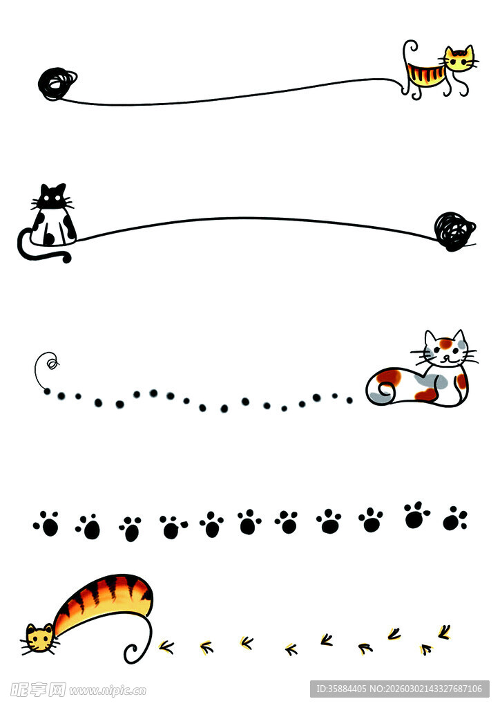 猫咪趣味足迹与动态画面