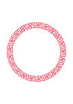 中式红色花纹圆形边框