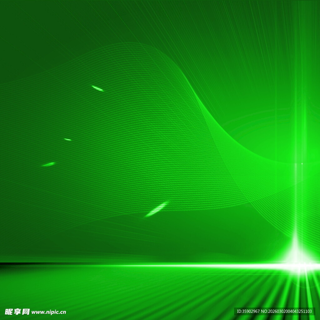 绿色动感光线科技背景图