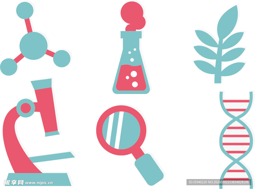 科学实验与生物研究元素