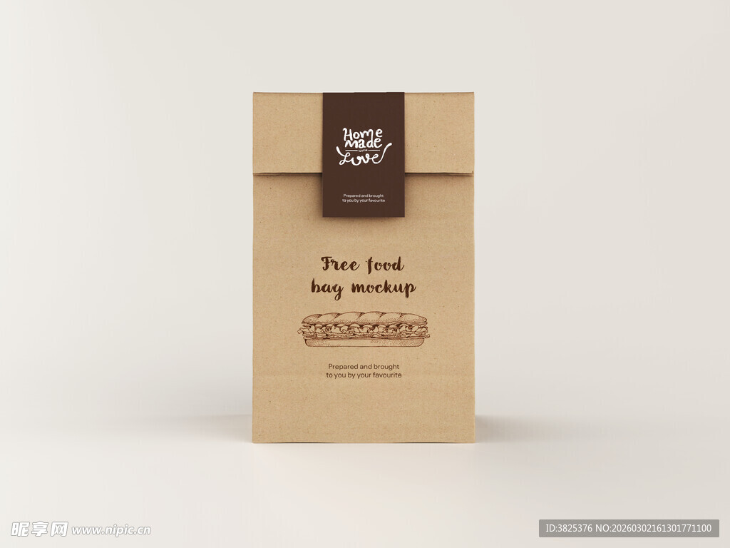 牛皮纸食品包装袋展示样机