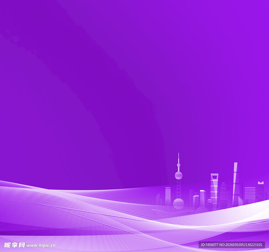 紫色城市线条背景图