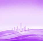 紫色城市波浪背景图