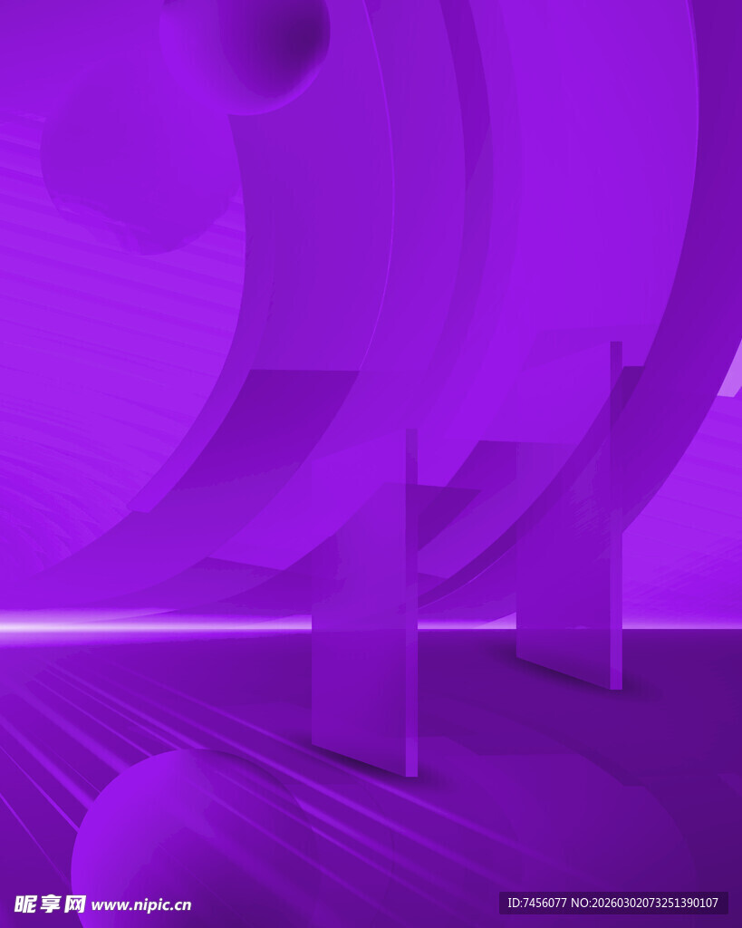 紫色科幻风室内场景