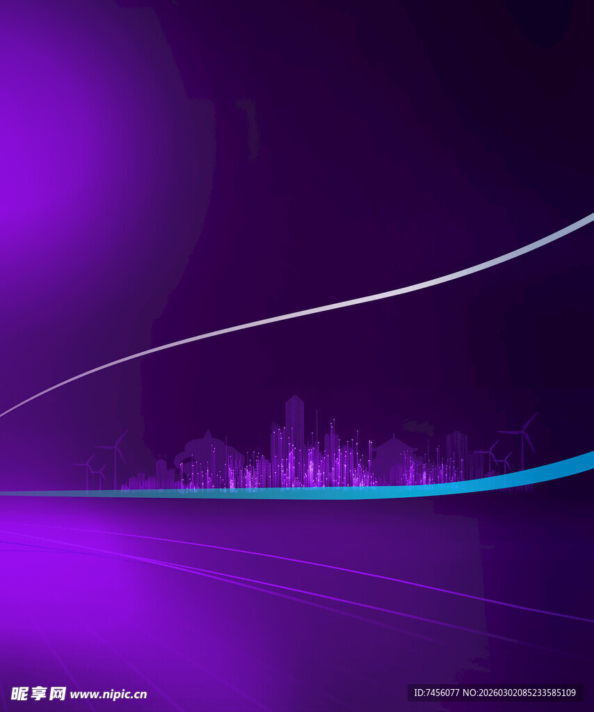紫色动感线条抽象背景图