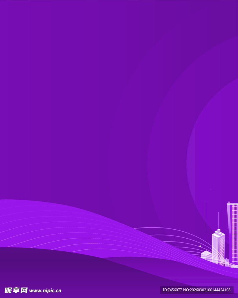 紫色渐变背景中的建筑元素