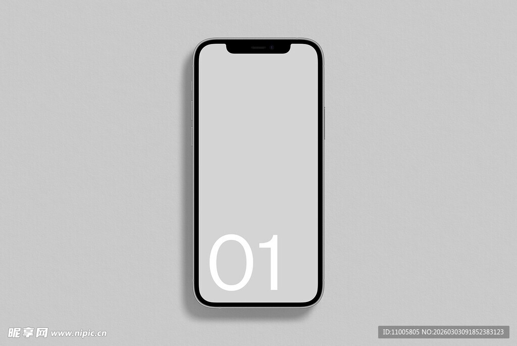 黑色手机屏幕显示数字样机