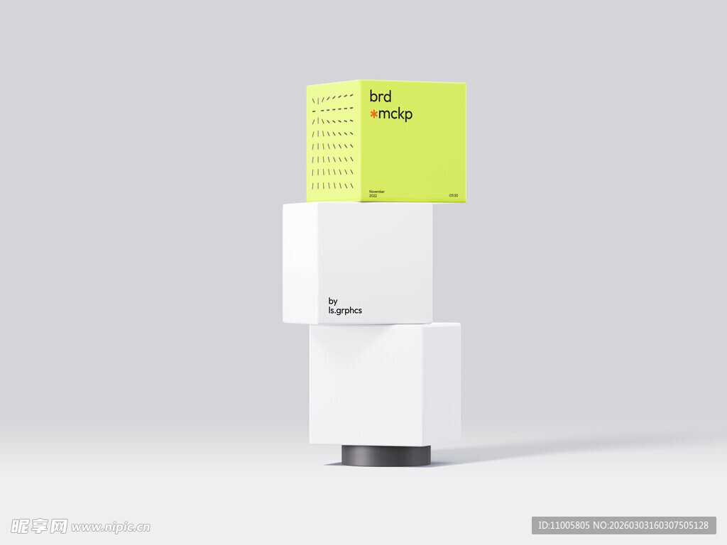 白色盒子 样机 贴图