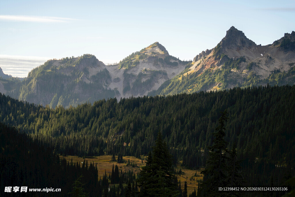 壮丽山峦与葱郁森林景观