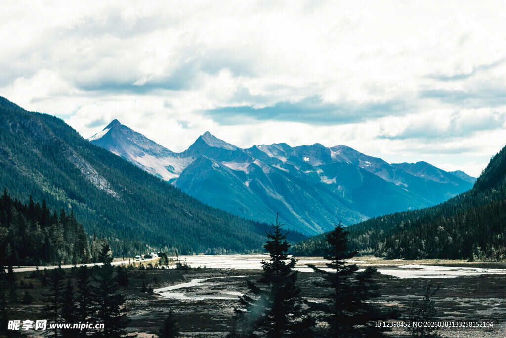 壮丽山景与森林景观