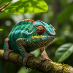 树枝上的多彩变色龙