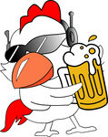 酷炫公鸡畅饮啤酒