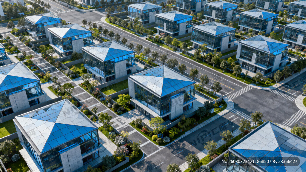 现代时尚别墅群规划鸟撖图