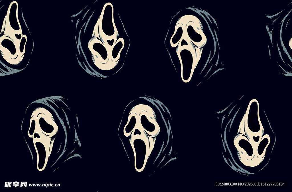 恐怖鬼脸图案设计元素