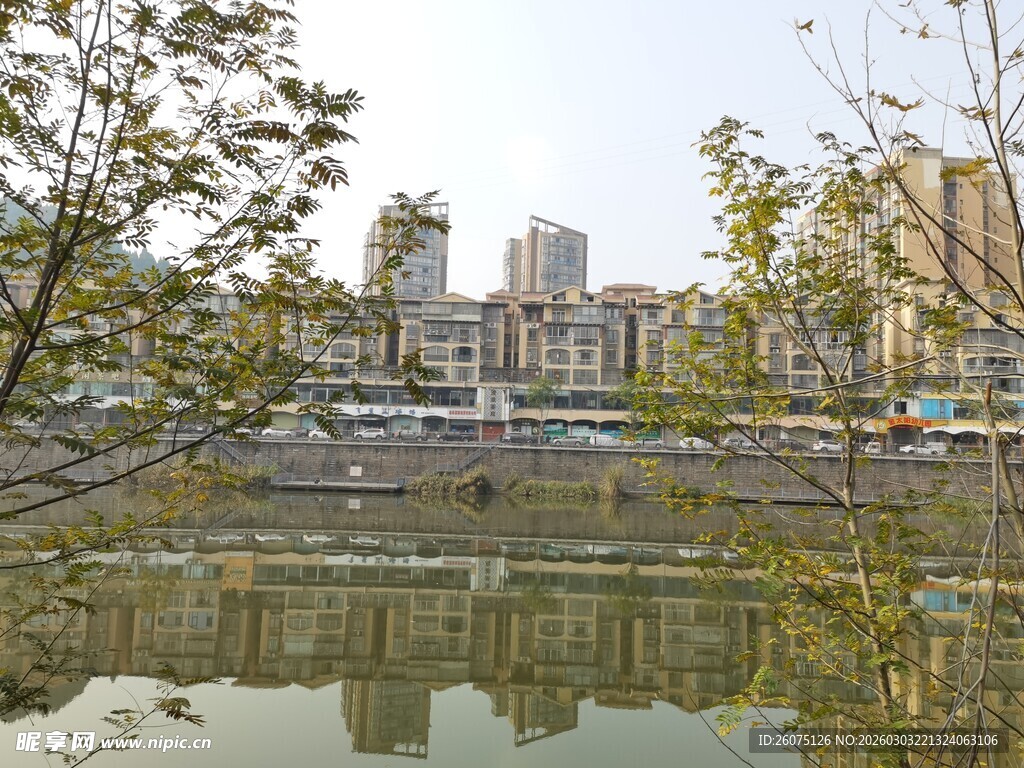 城市河畔风景