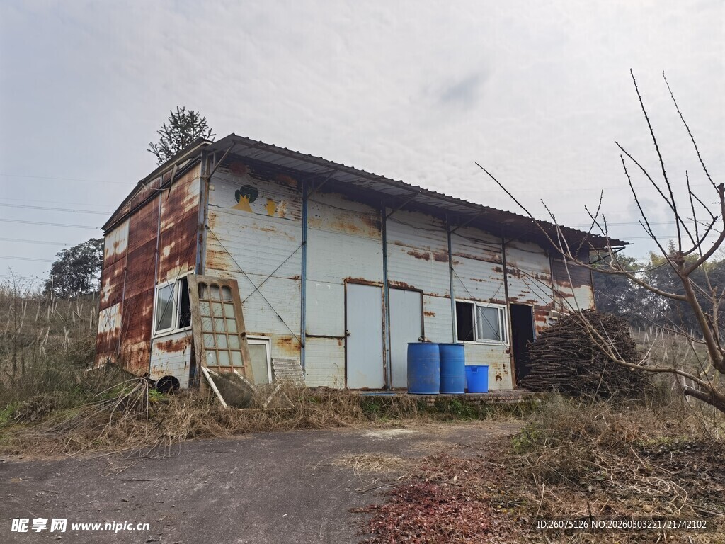 废弃旧屋尽显荒芜景象
