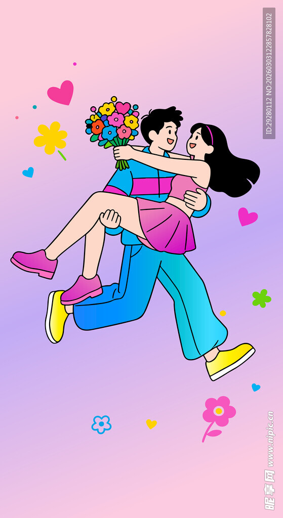 情侣甜蜜相拥浪漫瞬间