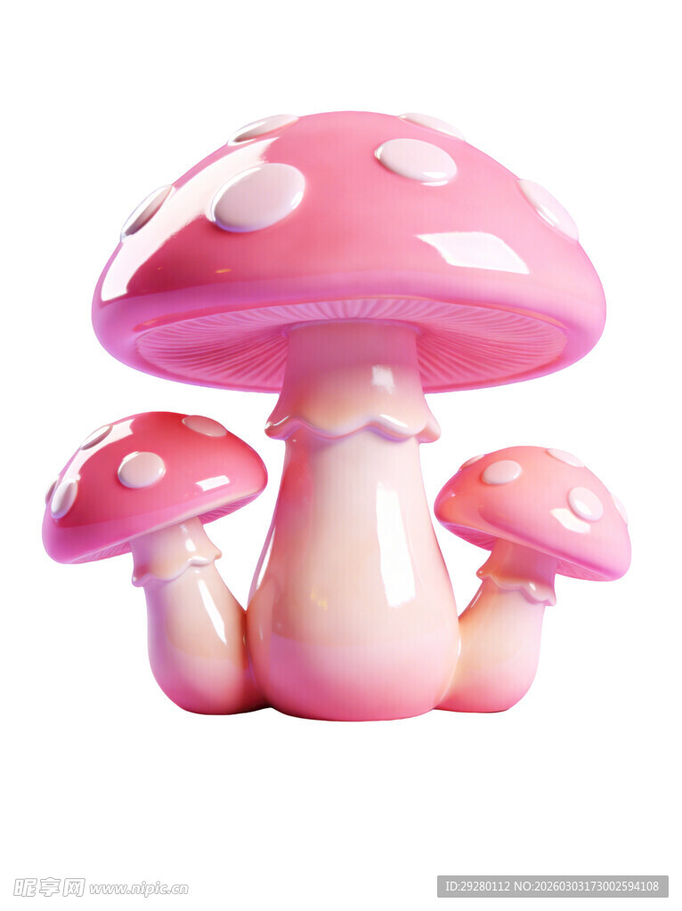 粉色蘑菇摆件