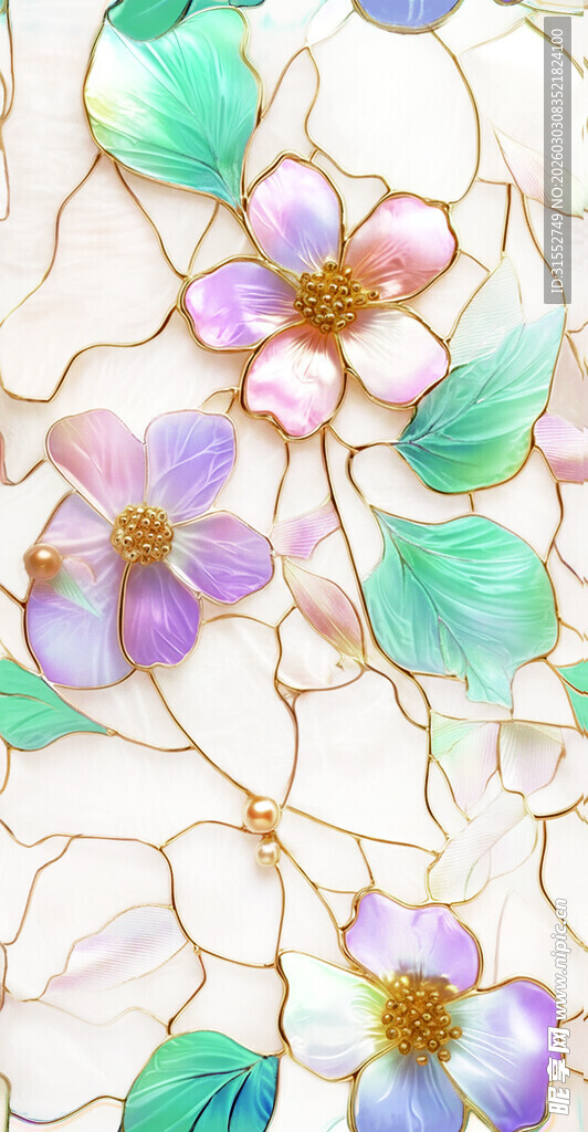 手绘花卉图案    清新雅致