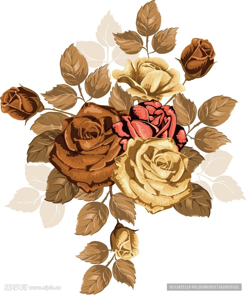 复古风立体纸艺花卉装饰