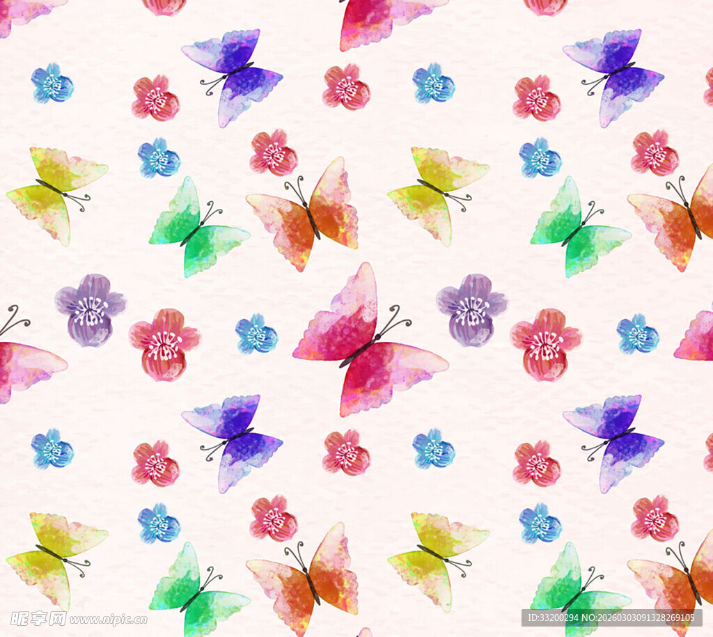 彩绘蝴蝶  水墨  