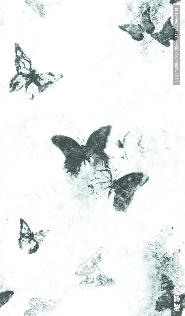 水墨蝴蝶图案背景
