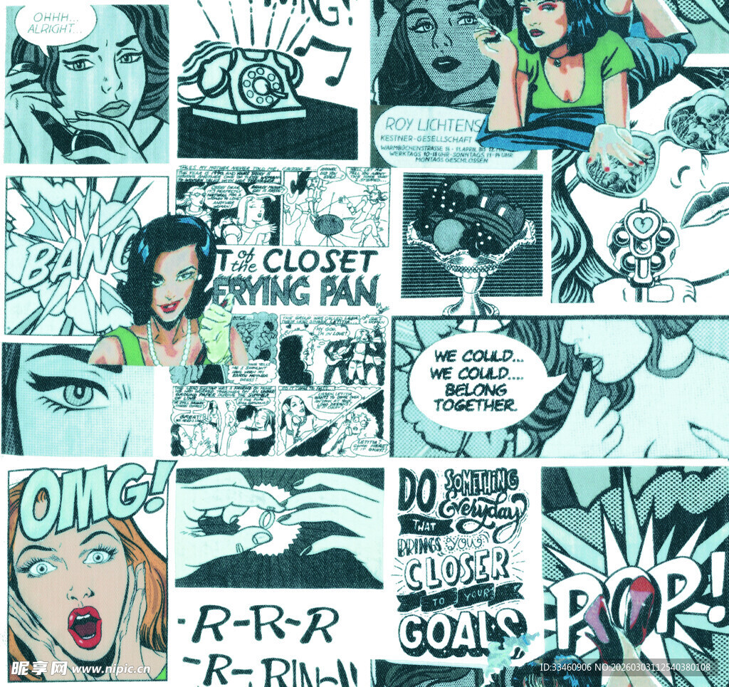 复古风漫画拼贴艺术画面