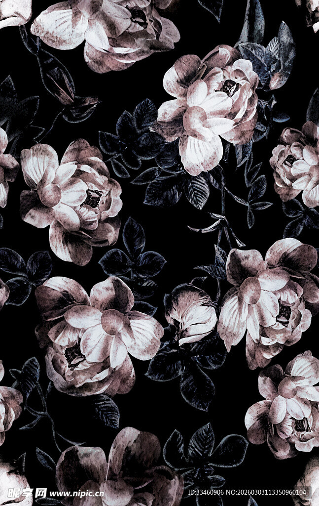 复古风花卉图案布料