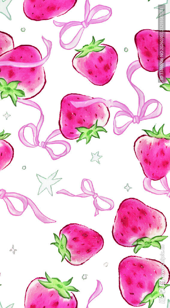 粉色草莓图案背景