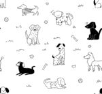 可爱狗狗图案无缝背景图