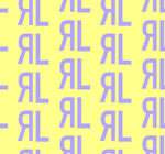 黄色背景紫色字母重复图案