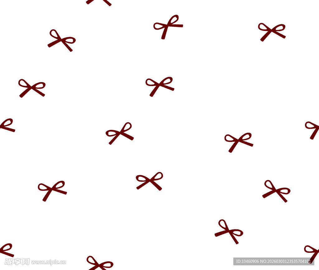 红色蝴蝶结无缝图案背景
