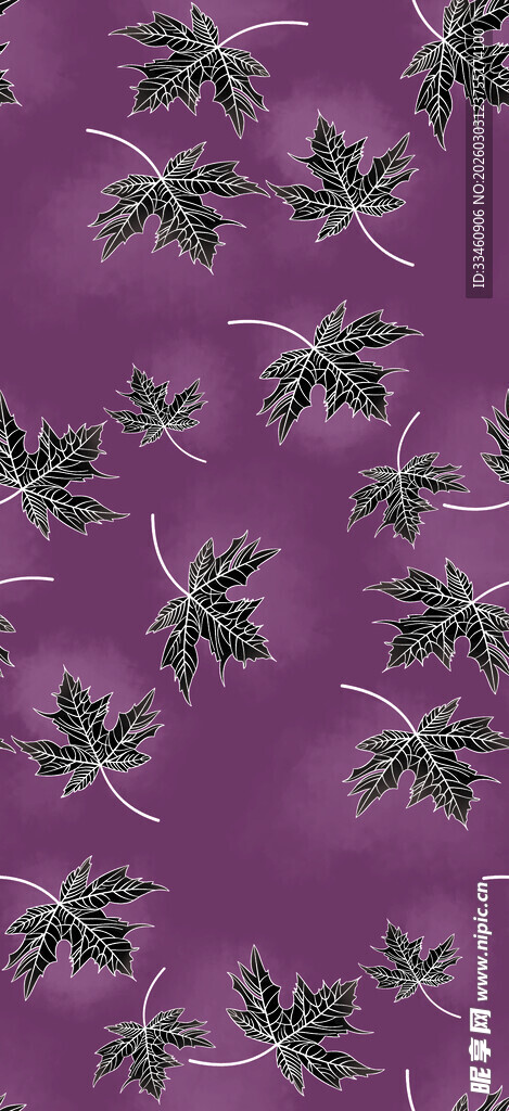 紫色背景上的绿色昆虫图案