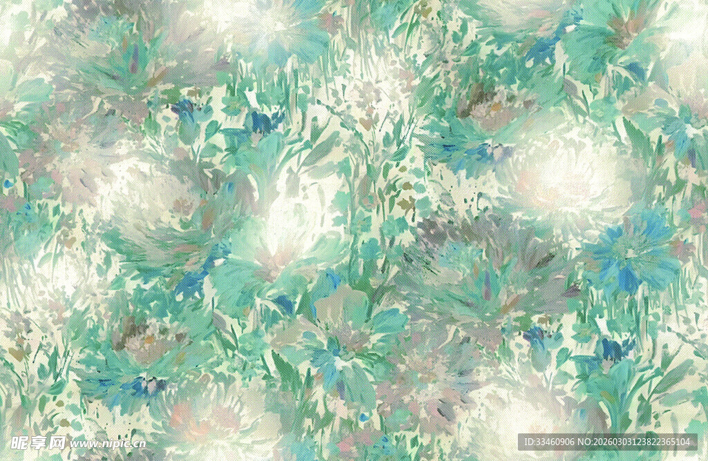 梦幻蓝绿抽象纹理图案