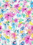 多彩花卉图案布料纹理