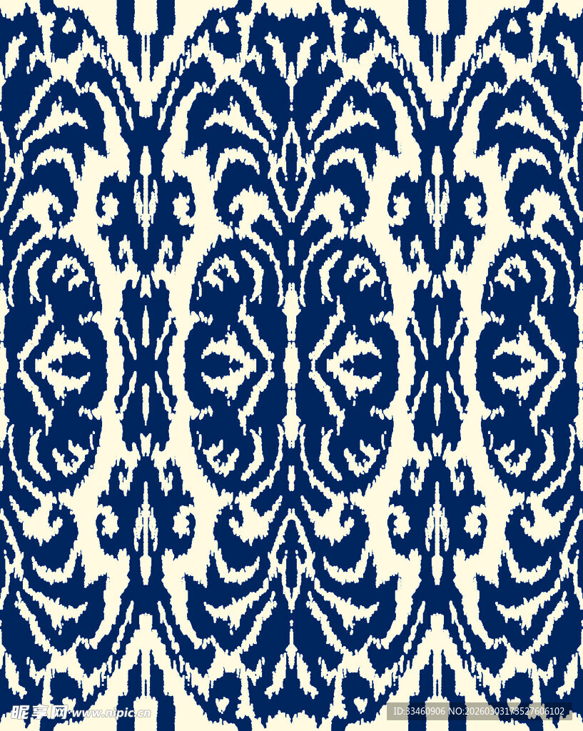 蓝白花纹几何图案