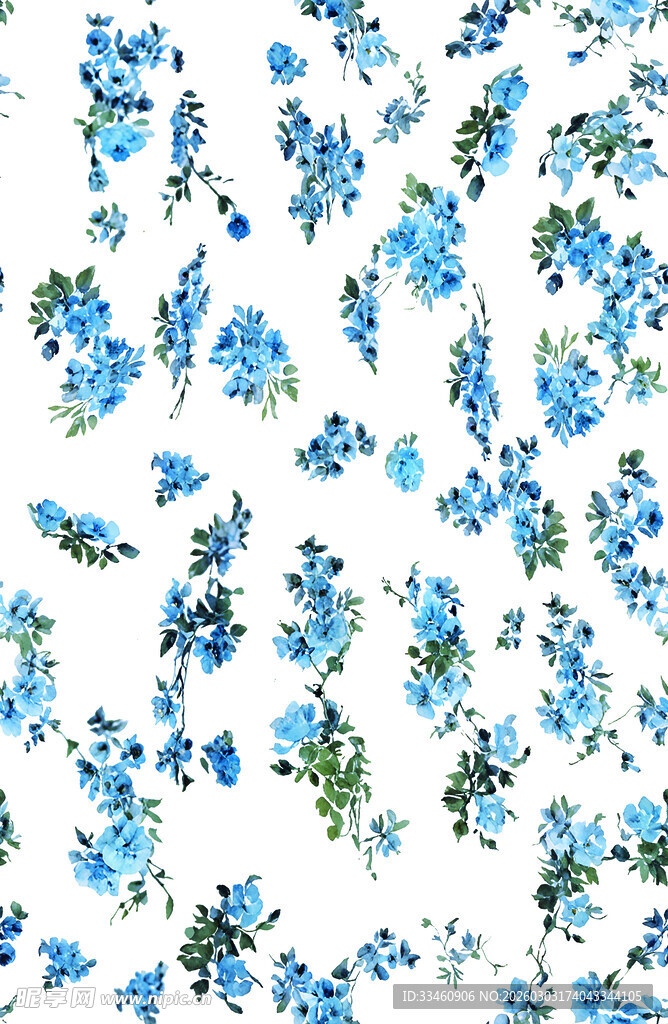 蓝白花卉图案背景