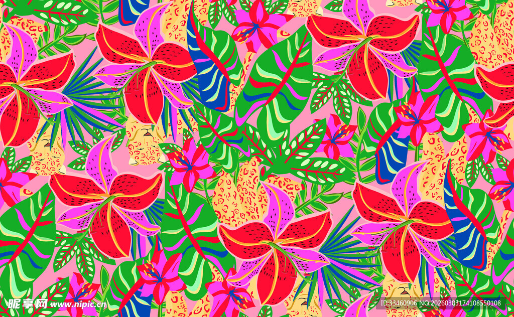 缤纷花卉图案背景