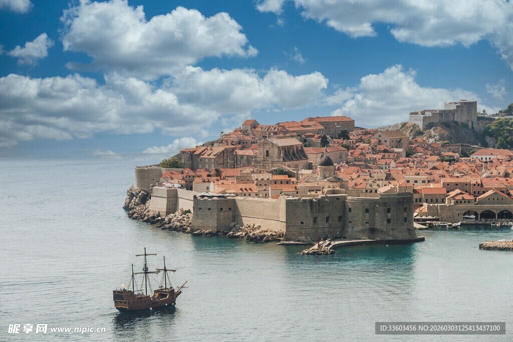 杜布罗夫尼克海滨美丽风光
