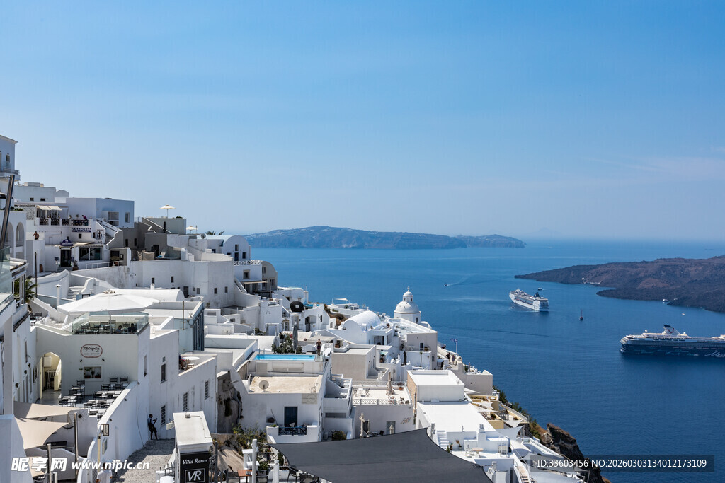 圣托里尼美丽海滨风光