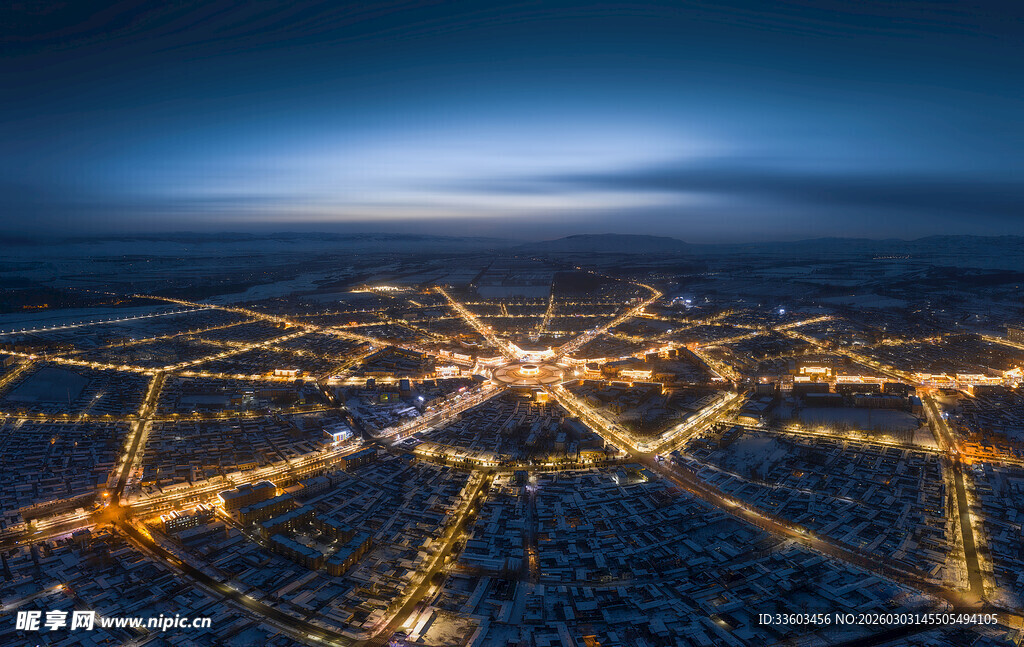 城市夜景璀璨灯光俯瞰图