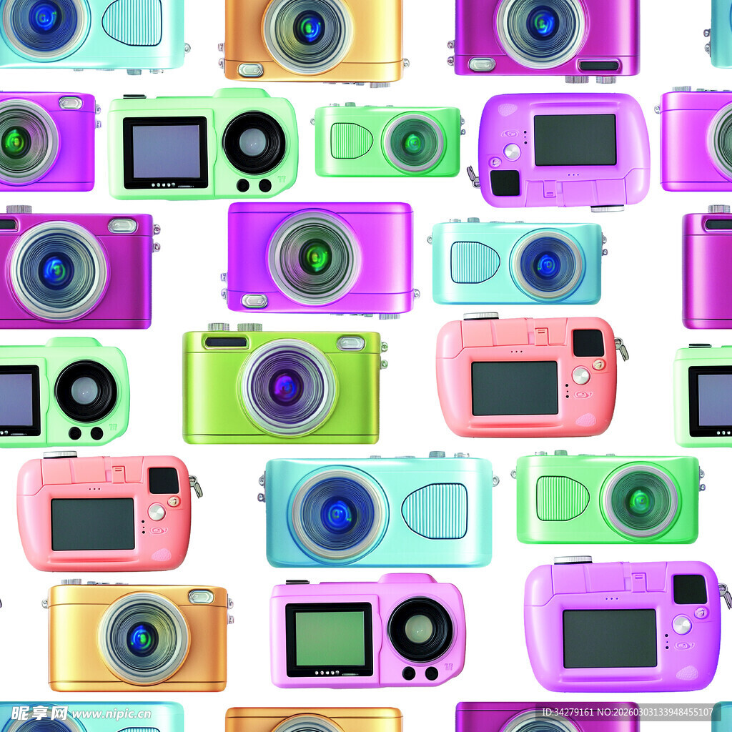 多彩相机图案背景